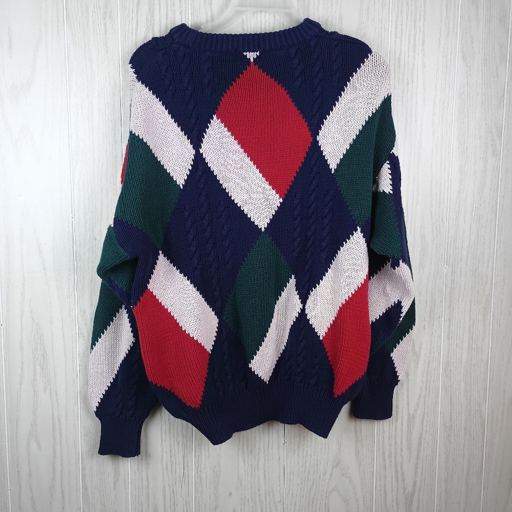 VTG Boston Traders 100% Cotton Knit Sweater large Made in India W/ Flaws. This - Picture 6 of 15